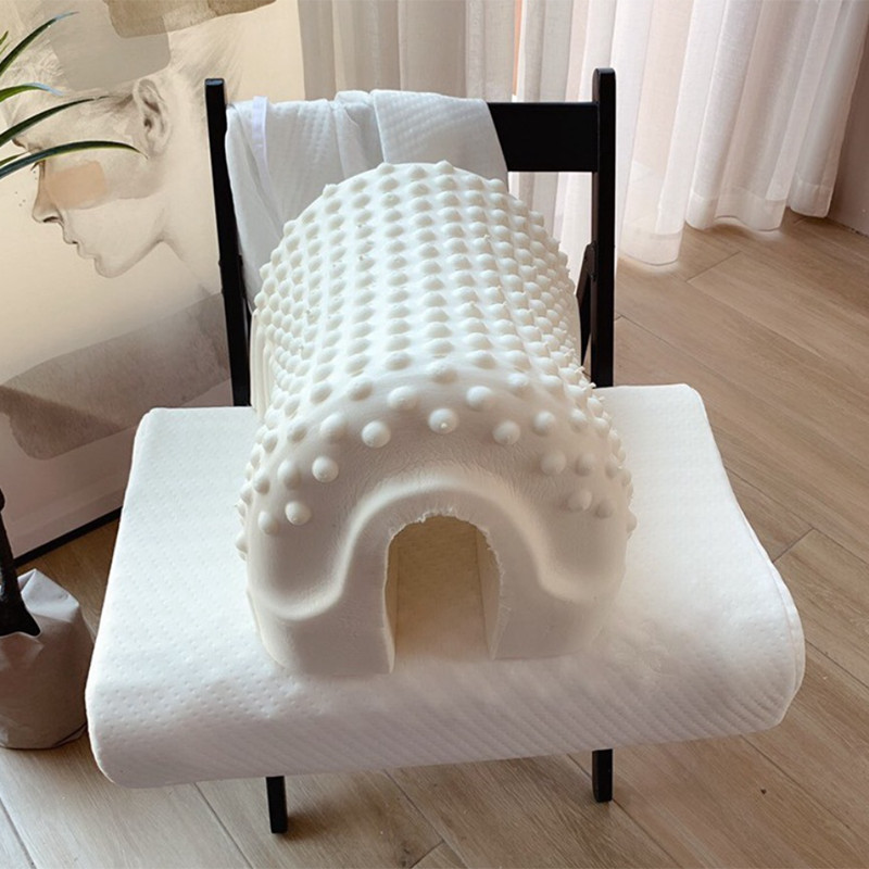 Wholesale natural fabric latex foam massage pillow (8)